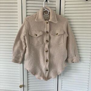Aritzia/Wilfred Free Merino Wool Button Up Shirt Jacket Front Pockets Size Small
